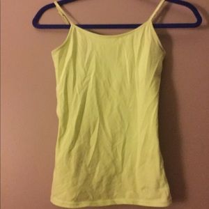 Lime green tank top with built in bra